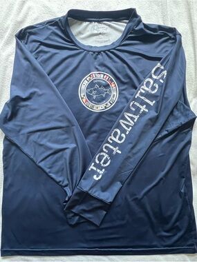 Saltwater Performance Men's Navy Long-Sleeve Swim Rash Guard Shirt